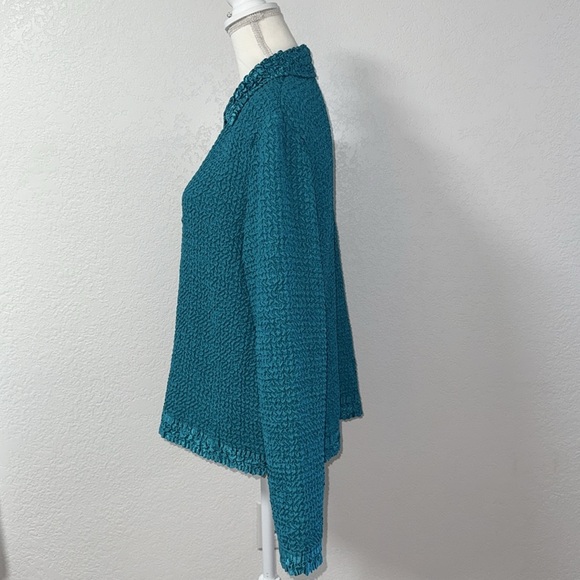 RAFAEL Teal Textured Button-Up Shirt - Picture 2 of 6